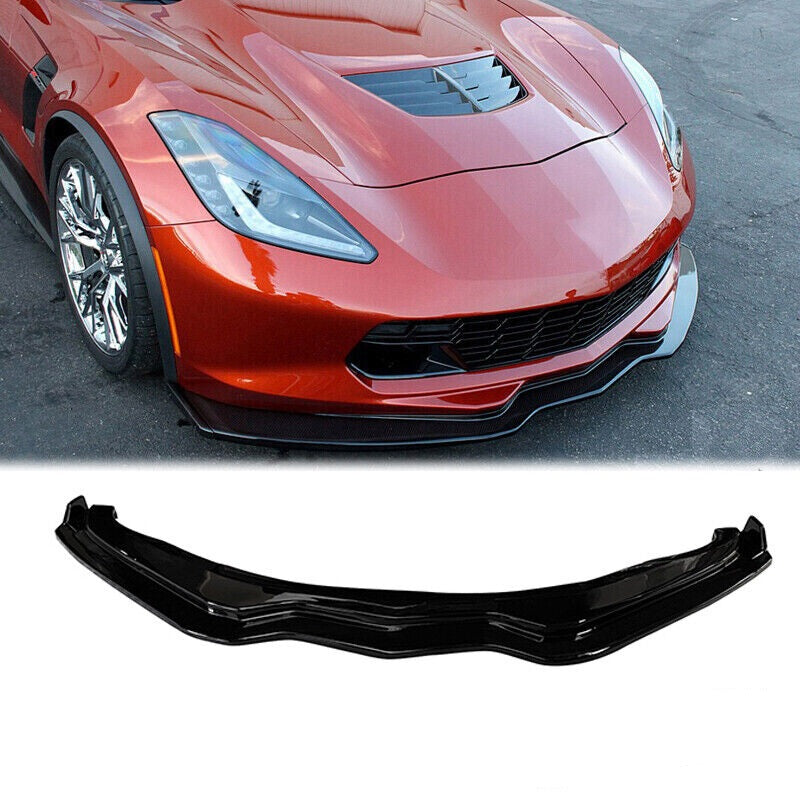 Stage 2 Z06 Front Bumper Lip-Gloss Black for 2014-2019 Corvette