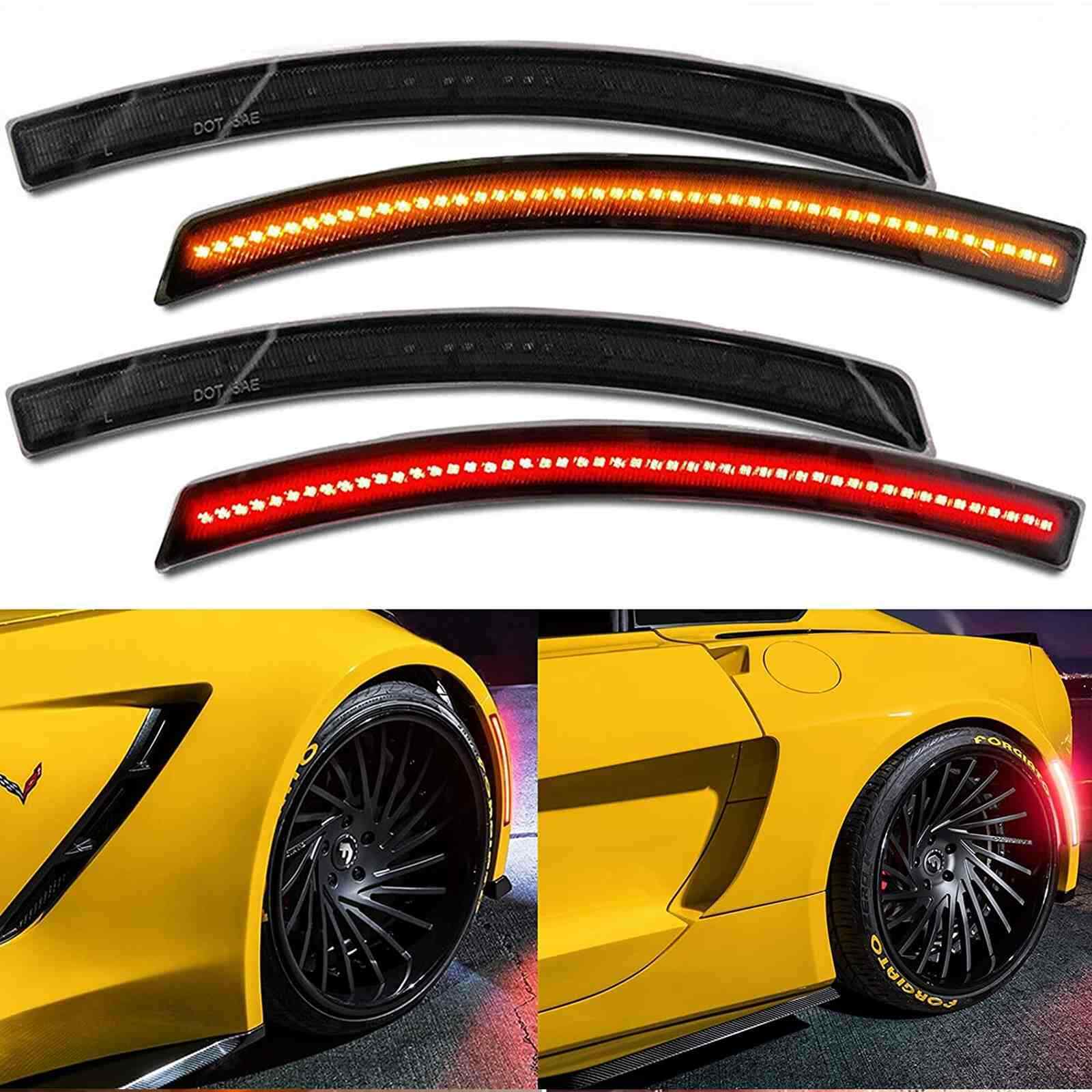 Smoked LED F&R Side Marker Lights for 2014-2019 Chevy Corvette