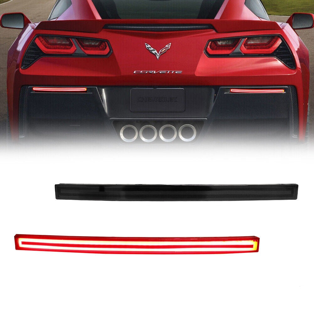 Smoke Red LED Rear Bumper Taillights for 2014-2019 Chevy Corvette