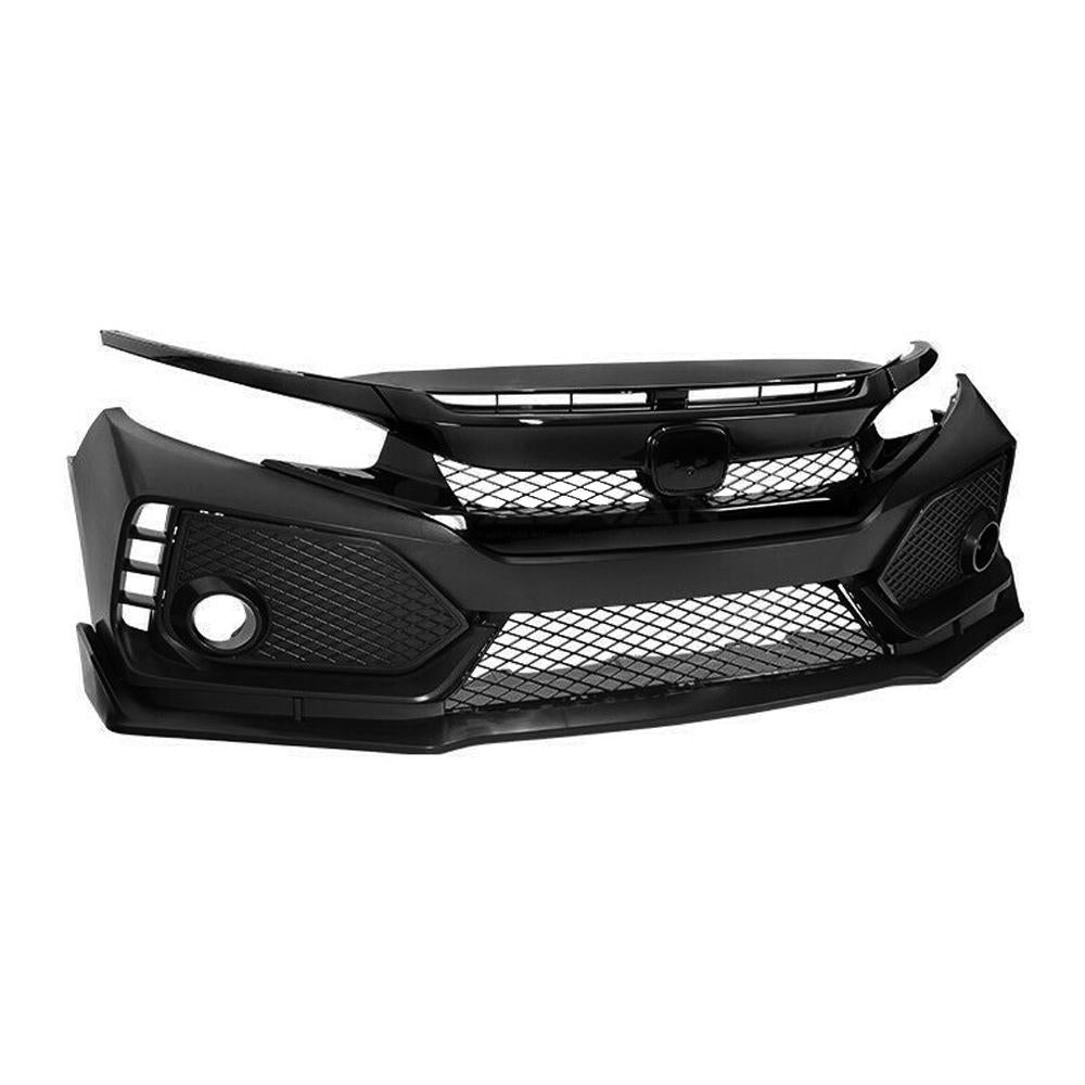 Type R Style Conversion Front Bumper w/ Grille for 2016-2019 Honda Civic