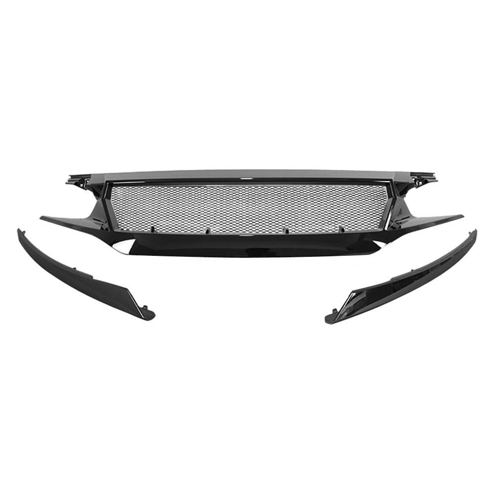 Sports Grille w/ Steel Mesh - Glossy Black for 16-21 Honda Civic Sedan/Hatchback/FK8