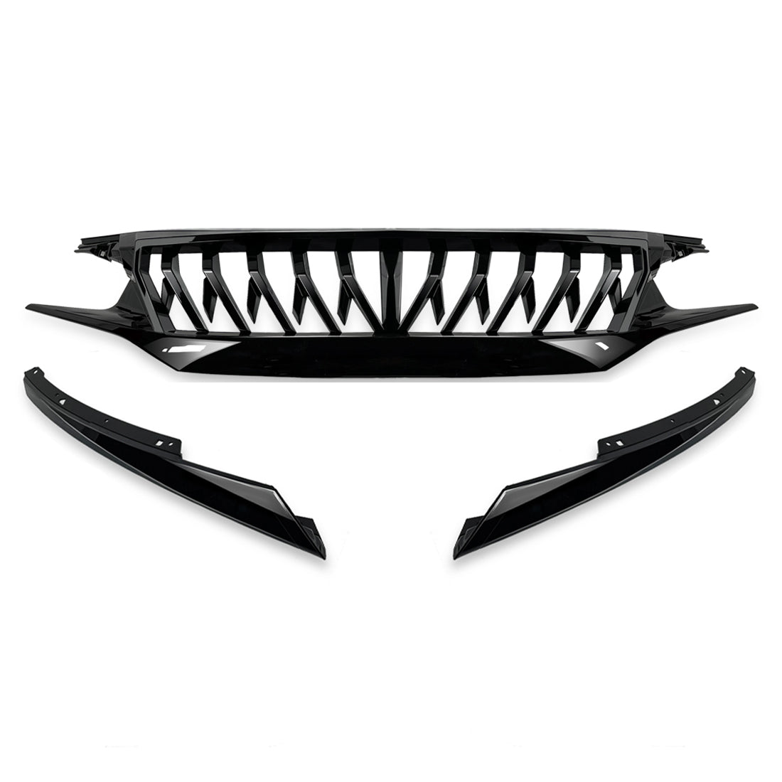 Shark Grille for 16–21 Honda Civic Sedan/Hatchback/FK8 - Glossy Black