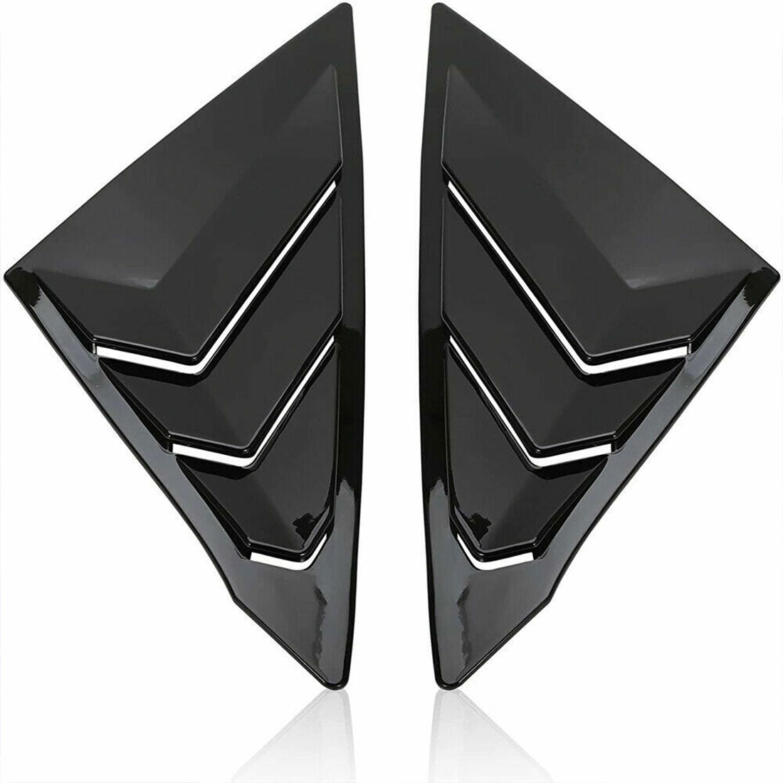 Glossy Black Rear Side Window Louvers For 2022 11th Honda Civic Sedan