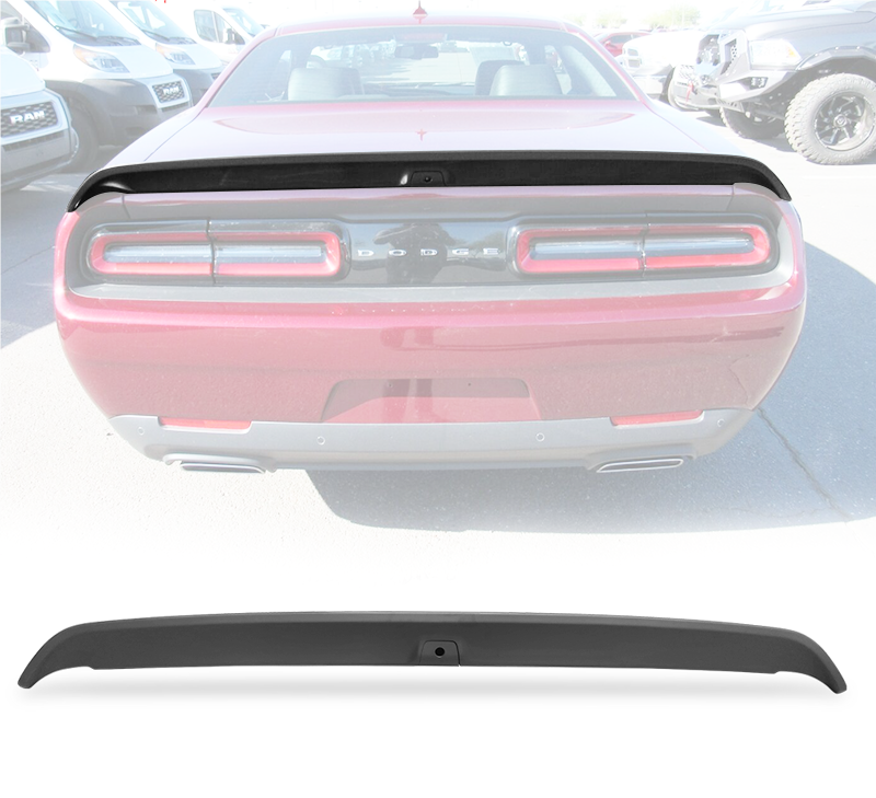 Trunk Spoiler Wing W/ Camera Cover-Matte Black for 2008-2023 Dodge Challenger