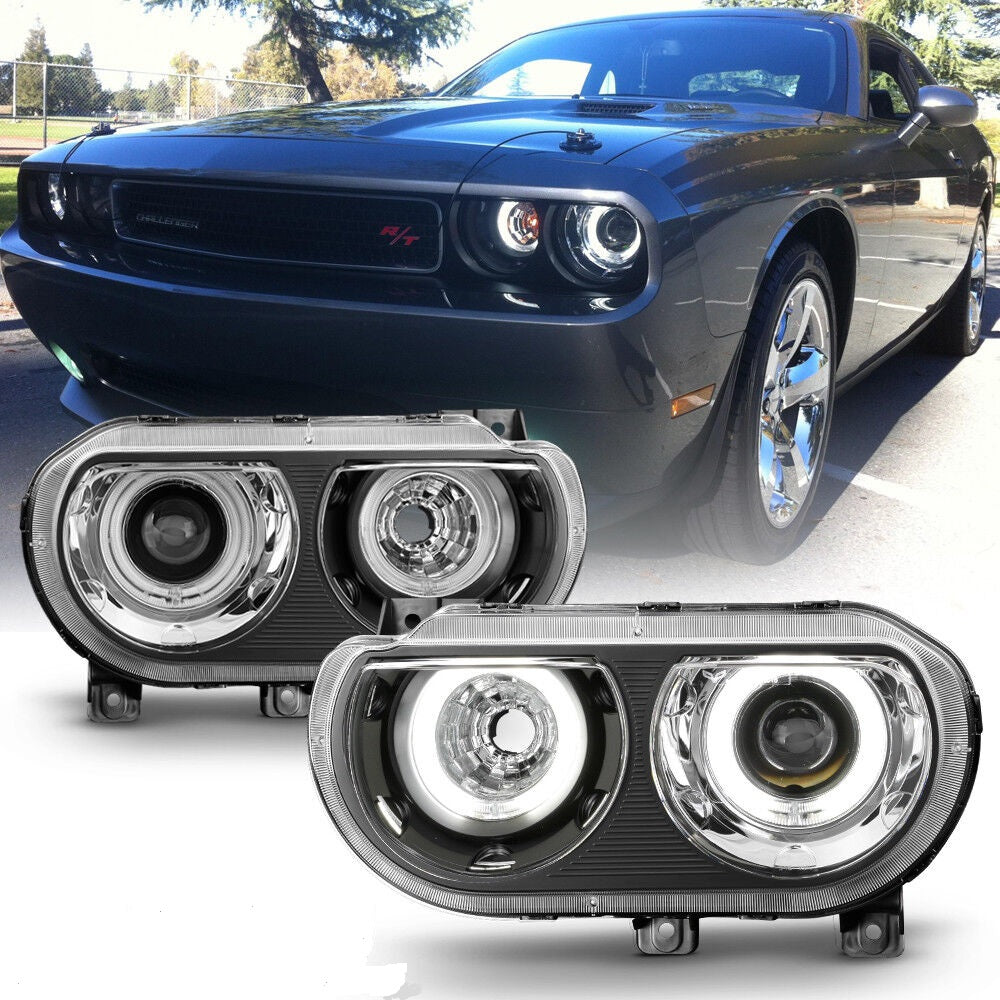 Dual LED Halo Headlights for 2008-2014 Dodge Challenger