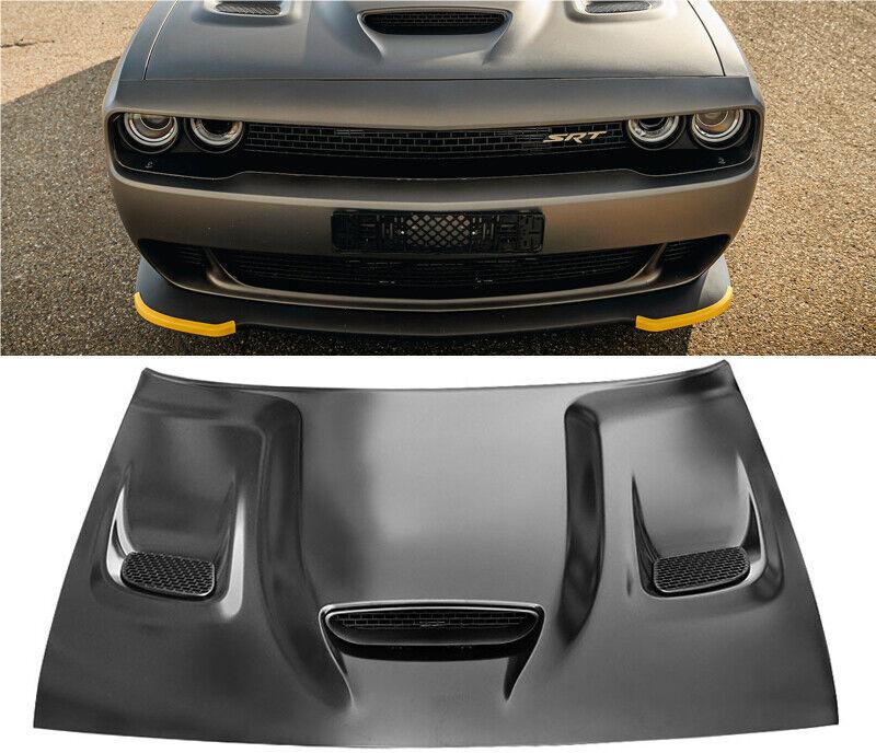 Hellcat Aluminum Hood Scoop-Unpainted Black for 2008-2023 Dodge Challenger