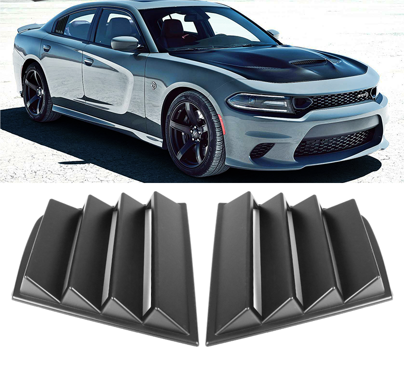 Side Quarter Window Louver-Matte Black for 2011-2023 Dodge Charger