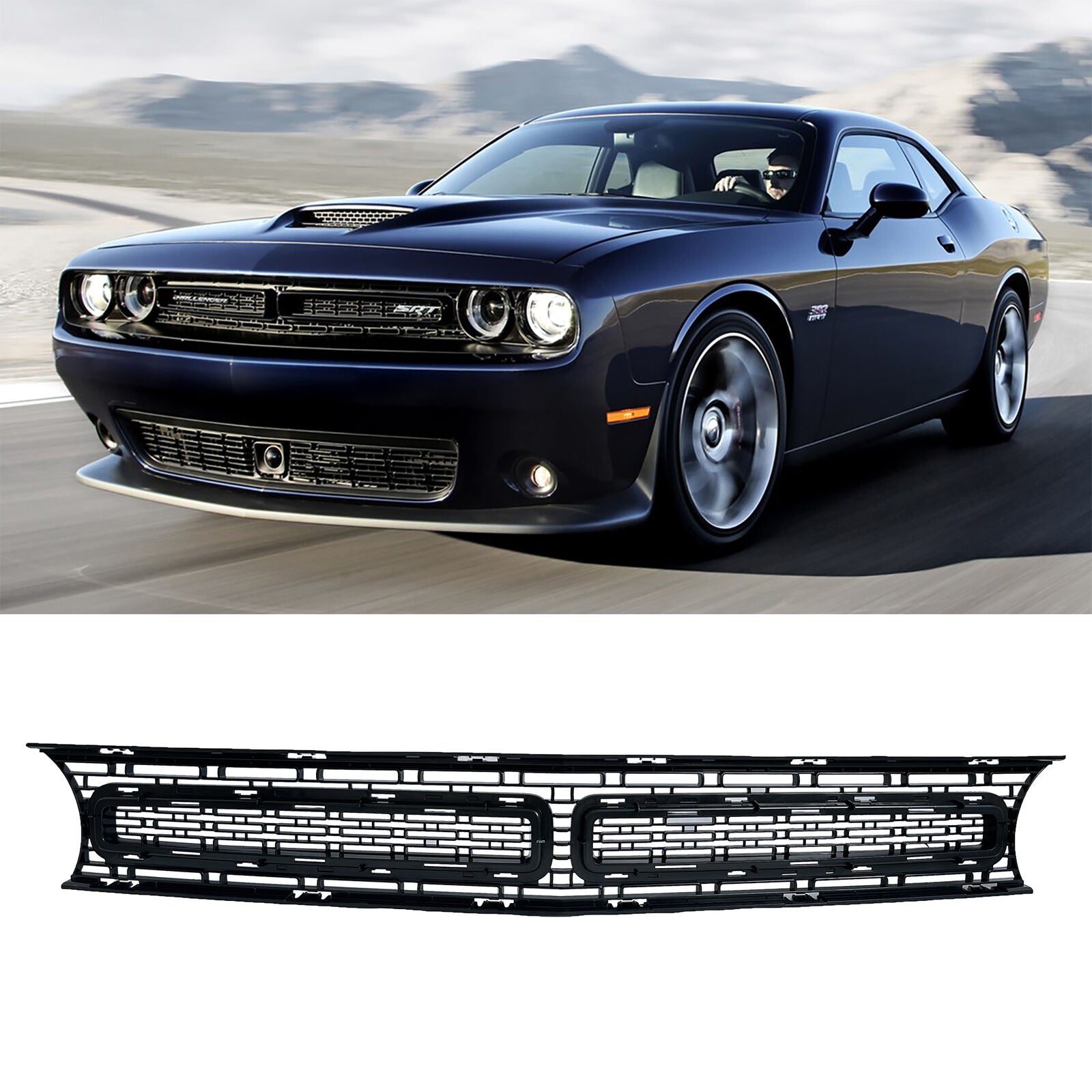 Front Bumper Upper Grille for 2015-2022 Dodge Challenger