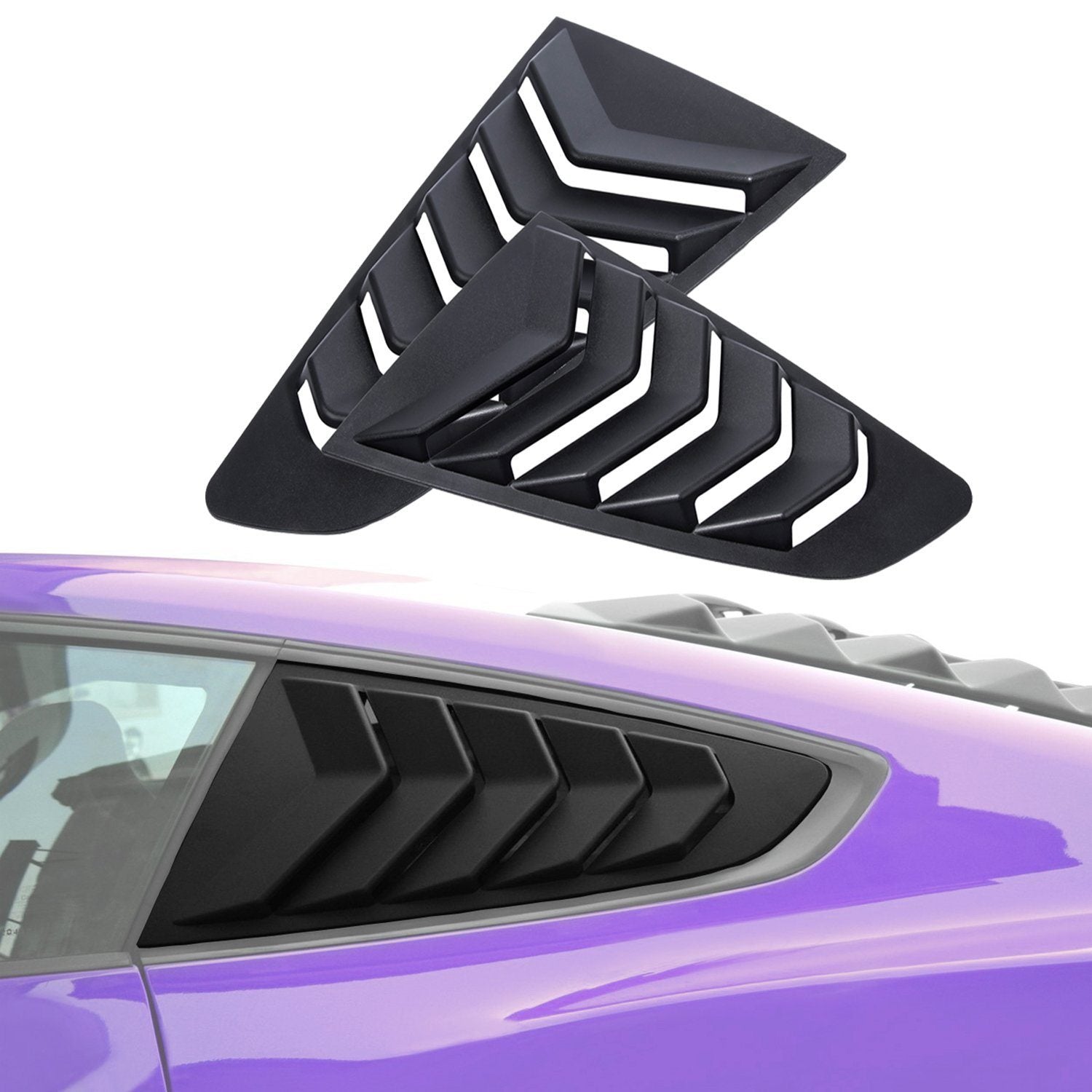 Side Window Louvers - 5 Vents Style for 2015 - 2019 Ford Mustang All Models