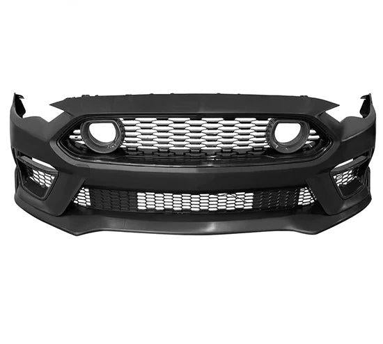 Mach 1 Style Full Conversion Front Bumper-Matte Black For 18-23 Ford Mustang