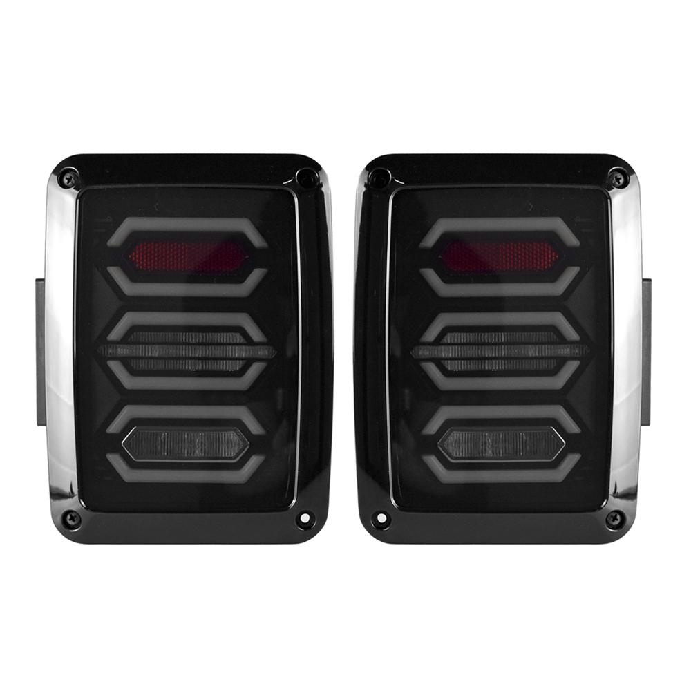 Smoked Avenger LED Tail Lights for 07-18 Jeep Wrangler JK/ JKU