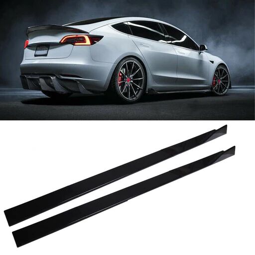 Black Side Skirt For 2017-2021 Tesla Model 3