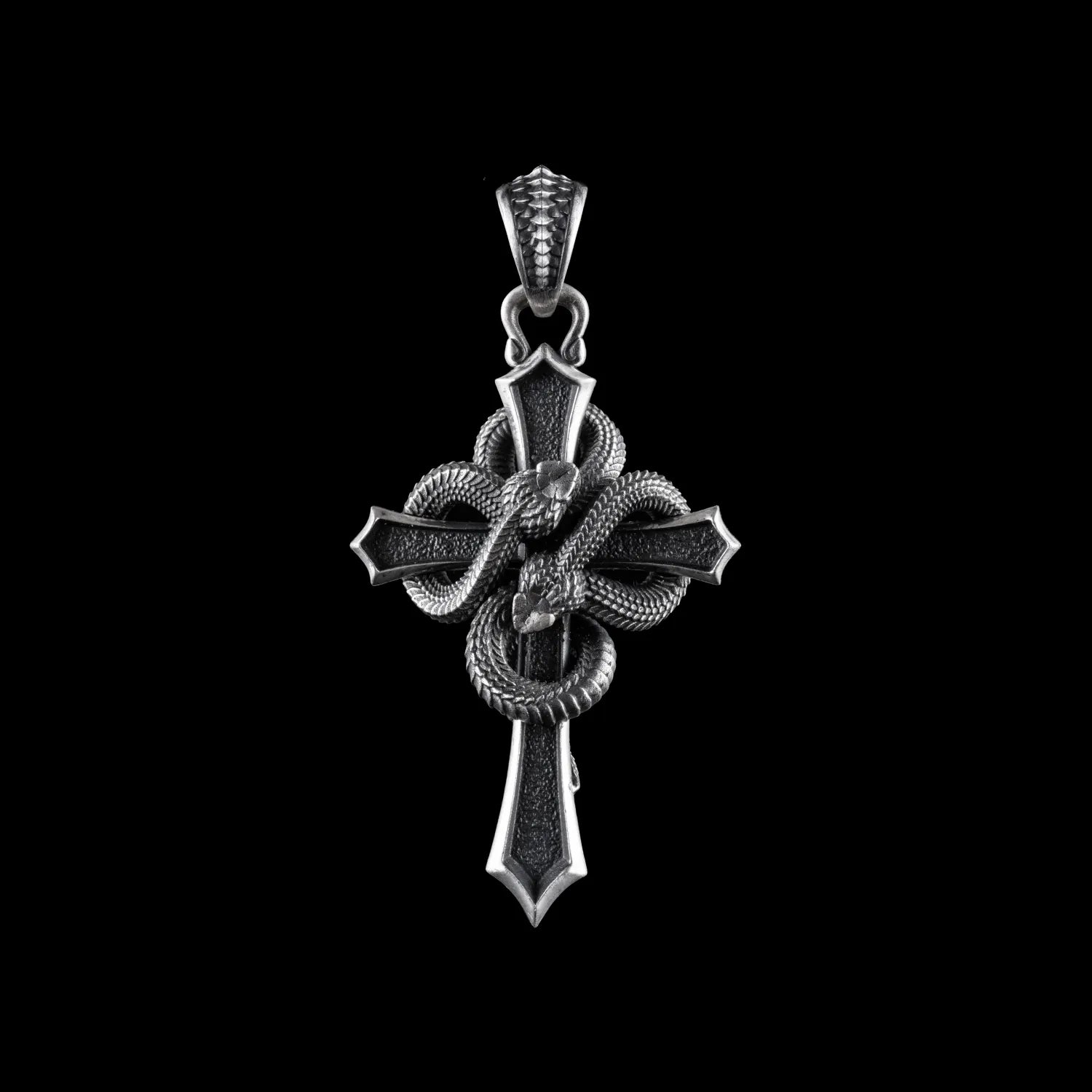 Double Snake Cross Pendant