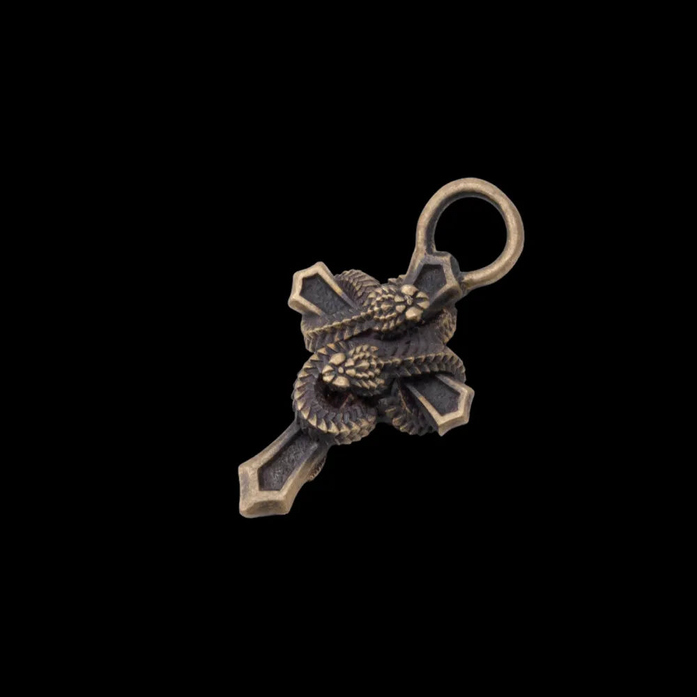 Mini Double Snake Cross Charm