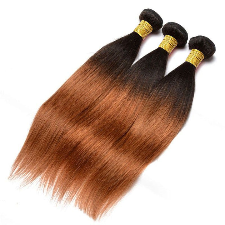 Bundles #1B/30 Straight Human Hair