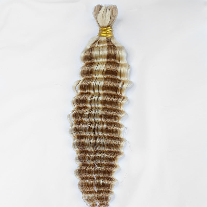 Bulk Human Hair For Braiding #D27/613 Deep Wave