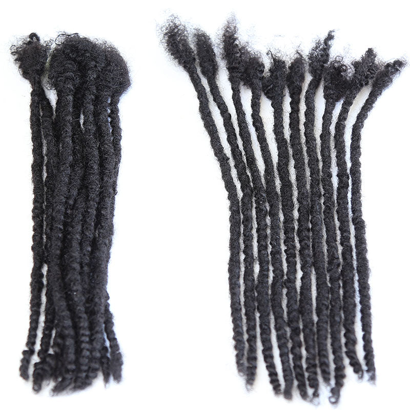 Dreadlocks Curly Extensions Human Hair 0.6 cm Natural Black