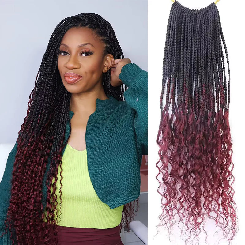 Crochet Braids With Double Drawn Burmese Human Hair Curls #99J Color