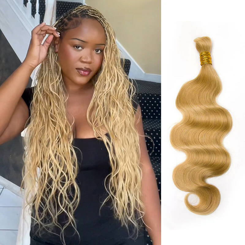 #27 Honey Blonde Body Wave Double Drawn Human Hair For Braiding YN