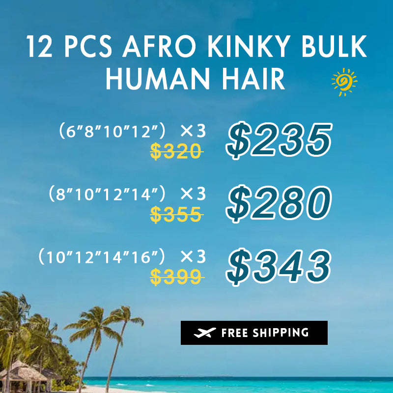 Bundle Deals / Afro Kinky Bulk Human Hair 12 Pieces For Sale