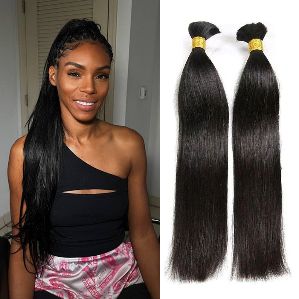 Bulk Human Hair For Braiding Silk Straight