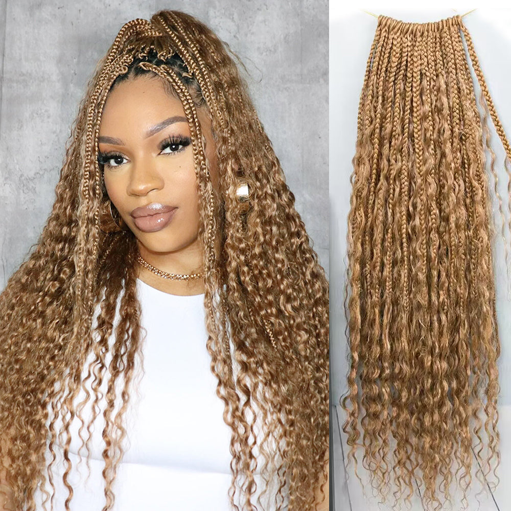 EAYON #27 Blonde Crochet Boho Box Braids 18 & 24 Inches