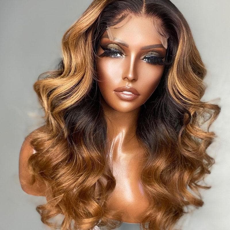 Ombre Honey Blonde Body Wave 5x5 Closure Lace Wig OBBW