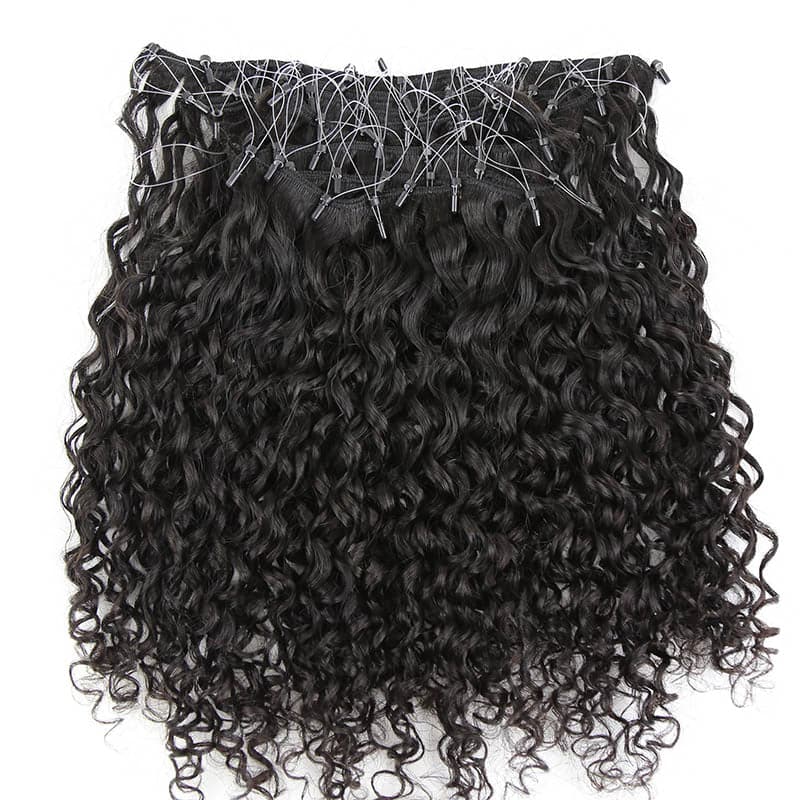 Pre-looped weft microlinks Water Wave Hair Extension