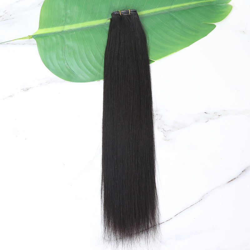 Ultra Thin Genius Weft Bundle Light Yaki Straight Human Hair Extensions