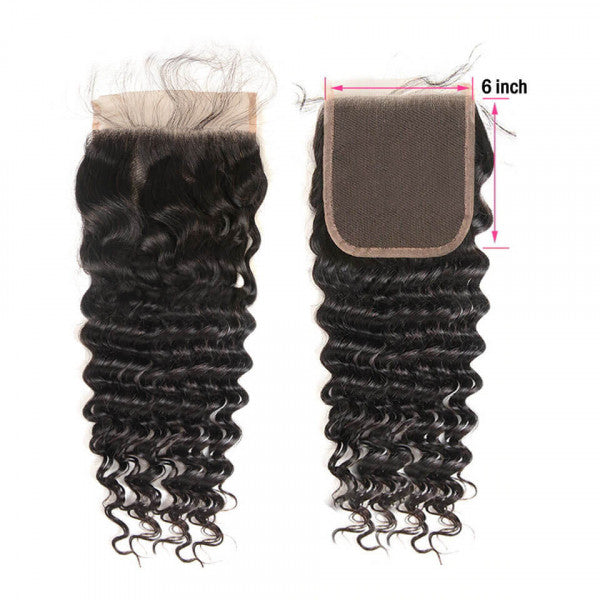 6x6 HD Lace Closure Deep Wave Human Hair