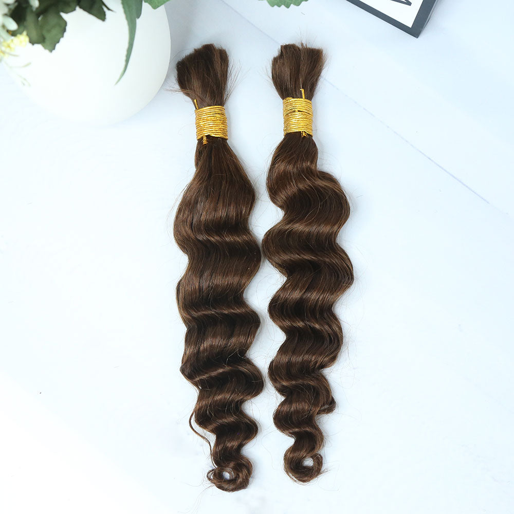 Bulk Human Hair For Braiding #4 Loose Wave