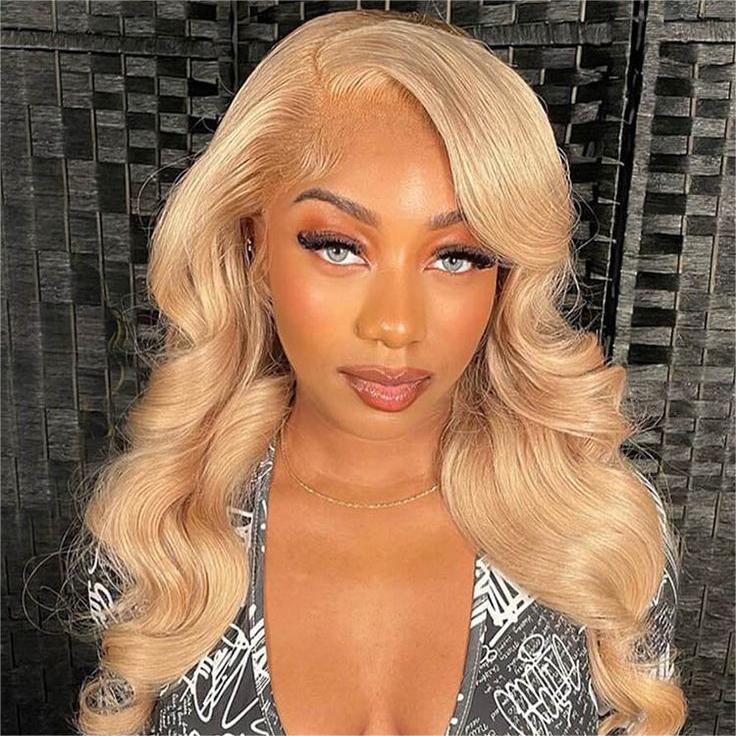 ALL Lace Honey Blonde Color Body Wave Wig 360 HD Lace Front Wigs 150% / 180% Density Wig