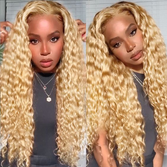 Glueless Wigs Honey Blonde Color Loose Wave Wig HD Lace Front Wig Any Part