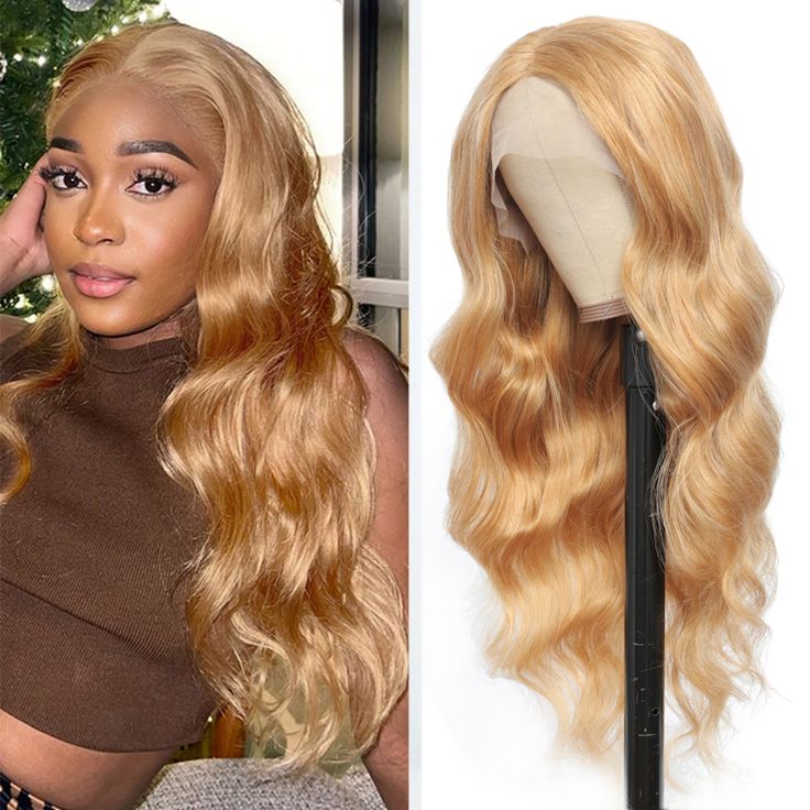 Clear Lace Body Wave 4x4/13x4/13x6 HD Lace Front Wigs 180% Density Human Hair For Honey Blonde Color